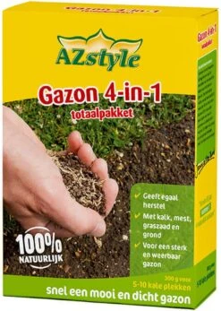 ECOstyle Gazon 4-in-1 Totaalpakket Met Kalk, Mest, Graszaad & Grond In Een Doos - Geeft Kale Plekken In Gras Egaal Herstel - 5- 10 Kale Plekken - 1 KG -Tuinverzorgings Winkel 855x1200 2
