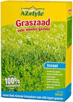ECOStyle Graszaad-Inzaai Voor Nieuwe Gazons - Dicht Gazon Zonder Mos - Sterke Grasmat - Snelkiemend Graszaad - Speel & Siergazons - 50 M² - 1 KG