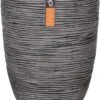 Capi Europe - Vaas Elegant Laag Rib NL - 36x47 - Antraciet - Voor Binnen En Buiten - KOFZ782