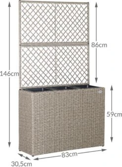 Casaria Polyrattan Bloembak – 3 Bakken Klimophek - Crème 8 Casaria Polyrattan Bloembak – 3 Bakken Klimophek - Crème -Tuinverzorgings Winkel 876x1200 3