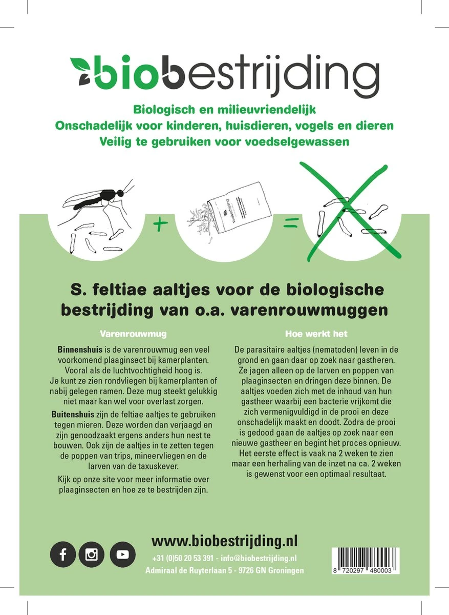 Rouwvliegjes bestrijden met aaltjes - voor 20m² of circa 50 kamerplanten - 10 mln Steinernema feltiae - aaltjes tegen rouwvliegjes - Biologisch bestrijden Rouwvliegjes Bestrijden Met Aaltjes - Voor 20m² Of Circa 50 Kamerplanten - 10 Mln Steinernema Feltiae - Aaltjes Tegen Rouwvliegjes - Biologisch Bestrijden -Tuinverzorgings Winkel 877x1200 1