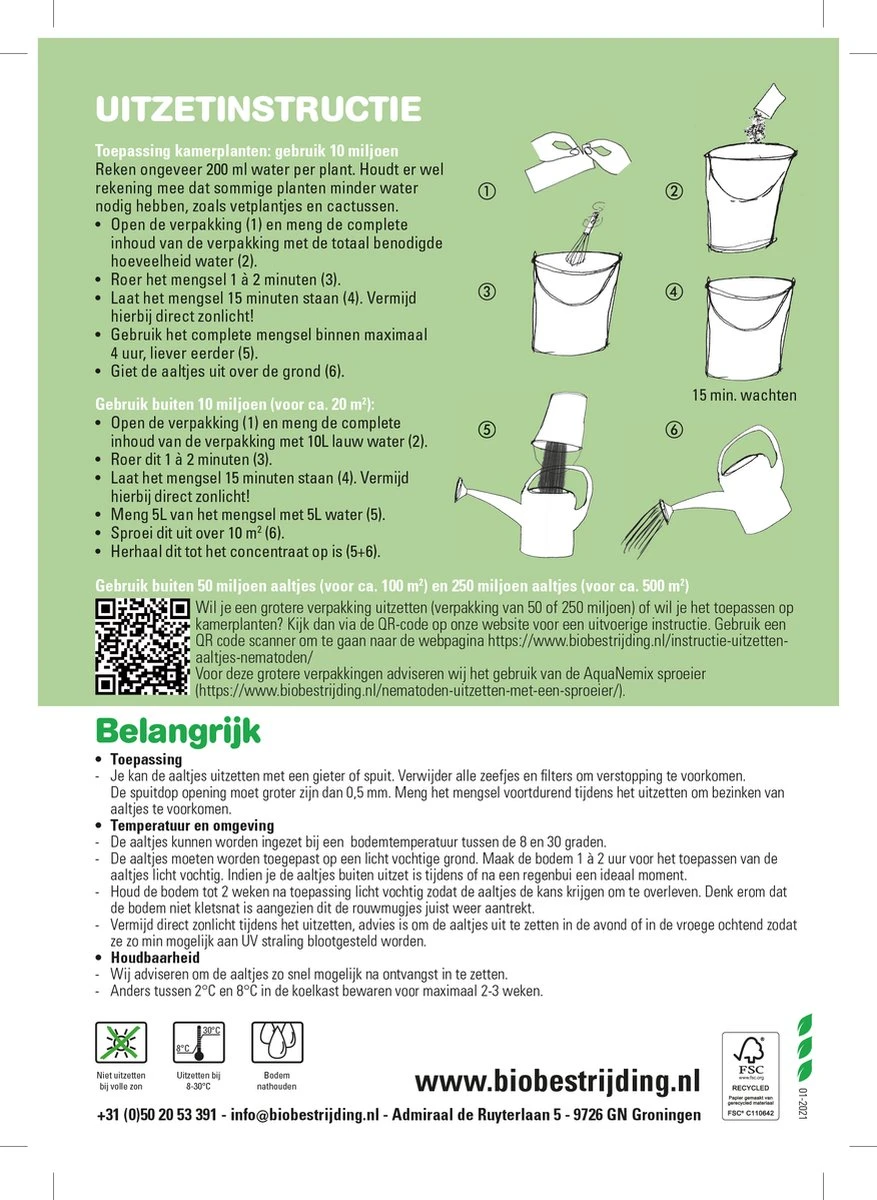 Rouwvliegjes bestrijden met aaltjes - voor 20m² of circa 50 kamerplanten - 10 mln Steinernema feltiae - aaltjes tegen rouwvliegjes - Biologisch bestrijden Rouwvliegjes Bestrijden Met Aaltjes - Voor 20m² Of Circa 50 Kamerplanten - 10 Mln Steinernema Feltiae - Aaltjes Tegen Rouwvliegjes - Biologisch Bestrijden -Tuinverzorgings Winkel