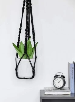 4 Stuks Luxe Macrame Plantenhangers - Boho Handgeweven Katoen Hangpot Voor Binnen/Buiten - Hangende Bloempot Met Kralen - Macramé Touw/Koord Hangplant Houder - Bohemian Wandhanger Decoratie - Plant Hanger - Verticale Tuin Bloempothouder Planthanger -Tuinverzorgings Winkel 880x1200 6