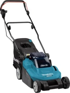 Makita Grasmaaier - DLM382CM2 - 2x18 V - 38 Cm - Incl. 4,0 Ah Accu (2 St) En Duolader -Tuinverzorgings Winkel 909x1200