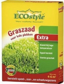 ECOstyle Extra Graszaad Herstel - Inzaaien Van Kale Plekken En Beschadigde Delen - Vogelwerende Coating - Dicht & Sterk Gazon - Kiemt Bij Lage Temperatuur - 4-6 M² - 100 GR -Tuinverzorgings Winkel 912x1200 3