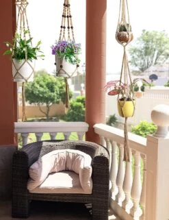 4 Stuks Luxe Jute Plantenhangers - Boho Handgeweven Katoen Hangpot Voor Binnen/Buiten - Hangende Bloempot Met Kralen - Macramé Touw/Koord Hangplant Houder - Bohemian Wandhanger Decoratie - Plant Hanger - Verticale Tuin Bloempothouder Planthanger -Tuinverzorgings Winkel 923x1200 7