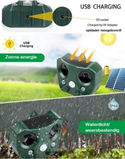 Merkloos Ultrasone Kattenverjager - Kattenschrik - Zonneenergie - Marterverjager - Op Batterijen - Met Adapter - Katten Afweermiddel - Tuin - Ongedierte Verjager -Tuinverzorgings Winkel 945x1200 2