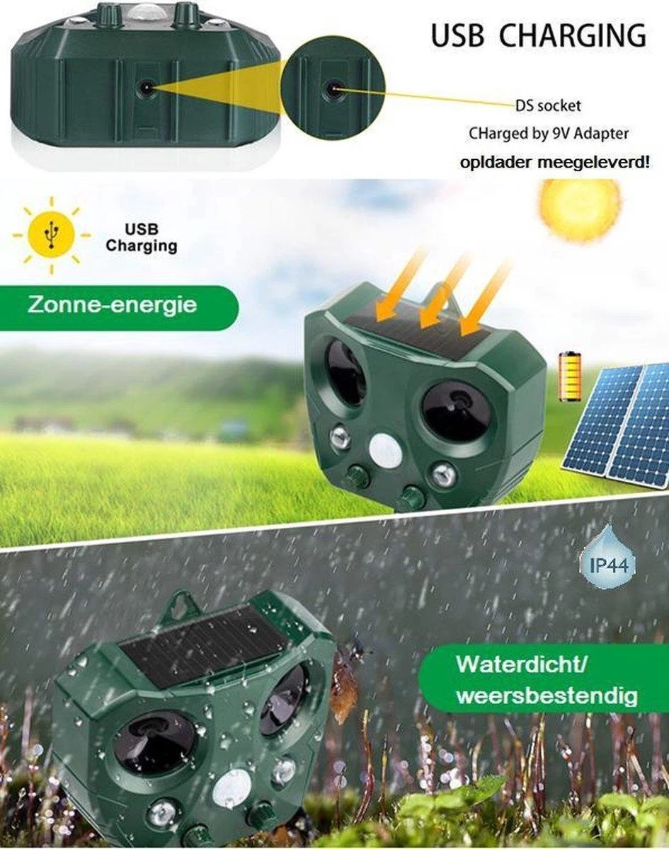 Dentools Ultrasone Kattenverjager - Kattenschrik - Zonneenergie - Marterverjager - Op batterijen - Met adapter - Katten afweermiddel - Tuin - Ongedierte verjager Dentools Ultrasone Kattenverjager - Kattenschrik - Zonneenergie - Marterverjager - Op Batterijen - Met Adapter - Katten Afweermiddel - Tuin - Ongedierte Verjager -Tuinverzorgings Winkel 945x1200 3