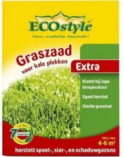 ECOstyle Extra Graszaad Herstel - Inzaaien Van Kale Plekken En Beschadigde Delen - Vogelwerende Coating - Dicht & Sterk Gazon - Kiemt Bij Lage Temperatuur - 4-6 M² - 100 GR -Tuinverzorgings Winkel 945x1200 4