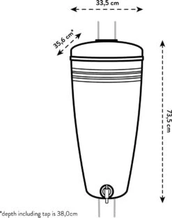 Elho Green Basics Rain Catcher 33 - Regenton Voor Balkonbuiten - Ø 33.5 X H 73.5 Cm - Grijs/Living Concrete -Tuinverzorgings Winkel 951x1200 1
