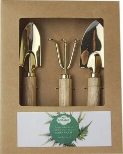 Botang 3-delige Metalen Tuingereedschap Set, Mini Troffel, Harkje En Transplanter - Opgelet Mini Set