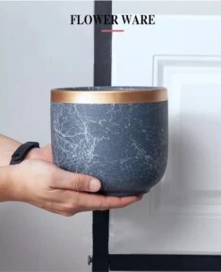 Bloempotten Binnen - Keramiek - Gouden Rand - Bloempot Buiten - Afvoergat 24 Cm - Groen – Groot -Tuinverzorgings Winkel 976x1200 1